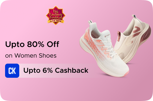 Myntra: Upto 80% Off on Women Shoes +  Upto 6% CashKaro Cashback